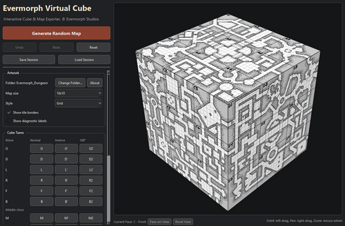 Evermorph Dungeon Digital Maps & Virtual Cube